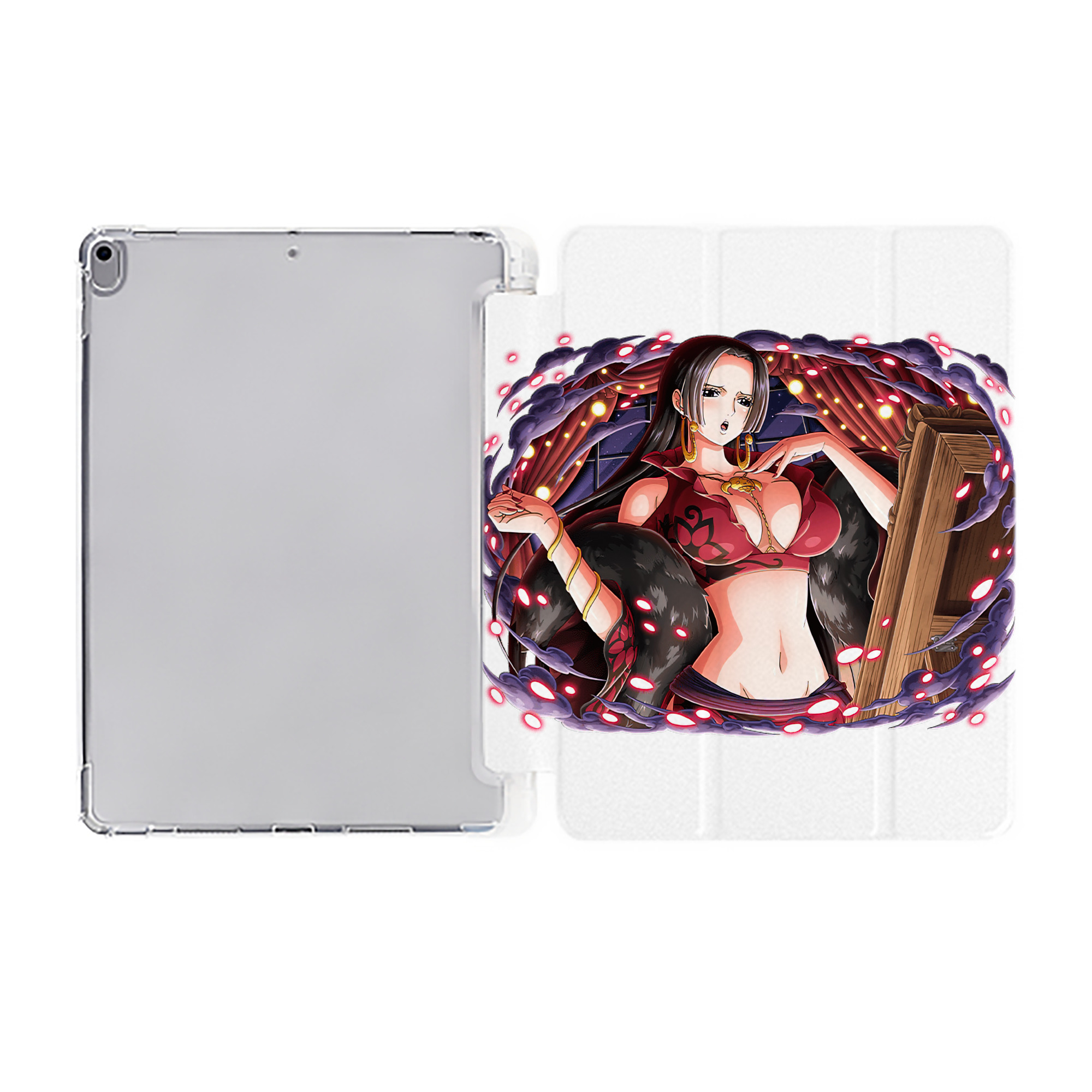 （画像用） ワンピース ボア・ハンコック ONE PIECE Boa·Hancock IPad ケース ペン収納付き 三つ折りスタンド PUレザー×シリコン 対応機種9.5/10.5/10.9インチ